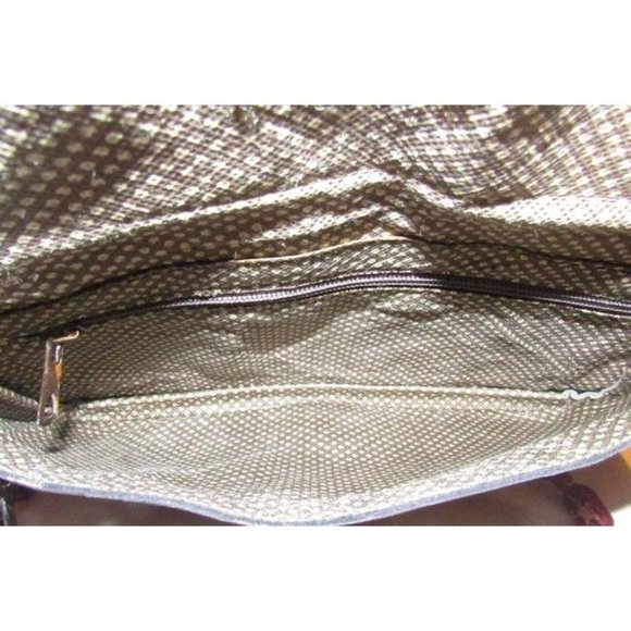Keren Snakeskin Patchwork Saddle Bag w Lucite Chain Strap - Picture 3 of 10